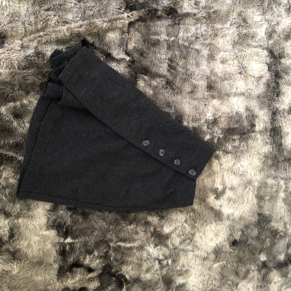❤️TRACY EVANS WOOL LIKE SKIRT BUTTON WINTER FALL MINI DARK GRAY BLACK SKORT❤️ - Picture 8 of 9